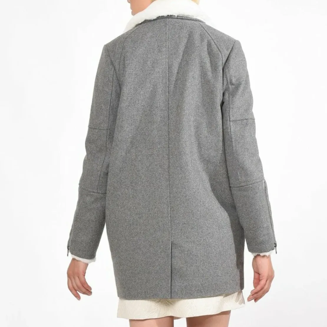 KaporalManteau lainé forme boule femme Cazal Kaporal® - Gris en laine