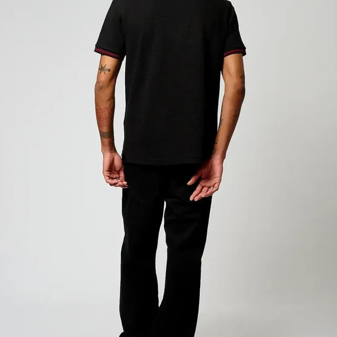 KaporalPolo M Courtes en coton TIRU Black noir