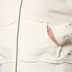 KaporalSweat à capuche zippé VITRA blanc en coton