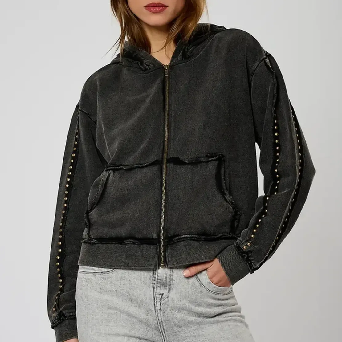 KaporalSweat zippé VITRA noir en coton