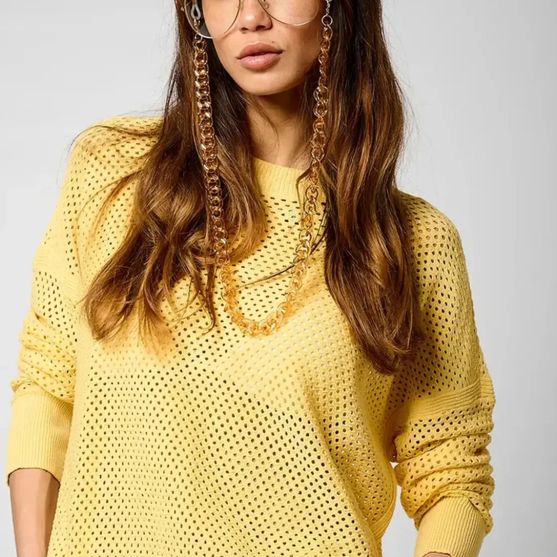 KaporalTee Shirt Manches Longues LEORE jaune en viscose