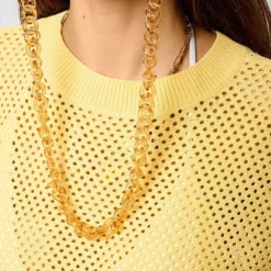KaporalTee Shirt Manches Longues LEORE jaune en viscose