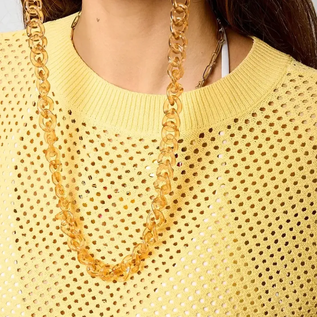 KaporalTee Shirt Manches Longues LEORE jaune en viscose