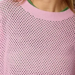KaporalT-shirt ajouré rose Femme LEORE violet en coton