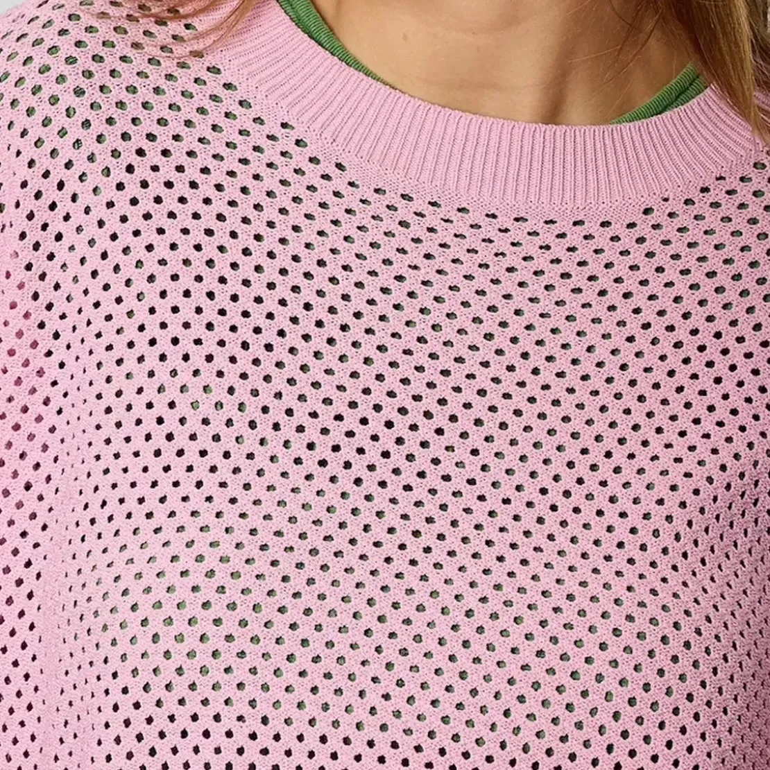 KaporalT-shirt ajouré rose Femme LEORE violet en coton