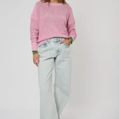 KaporalT-shirt ajouré rose Femme LEORE violet en coton