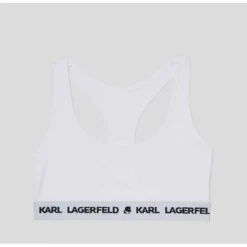 Karl LagerfeldBralette sans armatures logotée - Blanc - Karl Lagerfeld