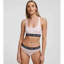 Karl LagerfeldBralette sans armatures logotée - Rose - Karl Lagerfeld