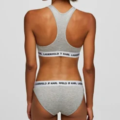 Karl LagerfeldCulotte logotee - Gris à taille blanc- KARL LAGERFELD