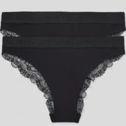 Karl LagerfeldLot de 2 Culottes Dentelles Noires- KARL LAGERFELD