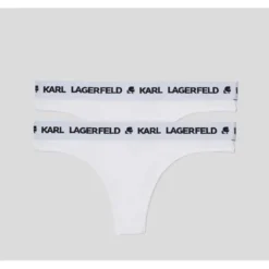 Karl LagerfeldLot de 2 strings logotés - Blanc - Karl Lagerfeld