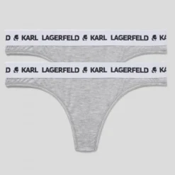 Karl LagerfeldLot de 2 Strings Logotypés Gris- KARL LAGERFELD