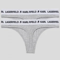 Karl LagerfeldLot de 2 Strings Logotypés Gris- KARL LAGERFELD
