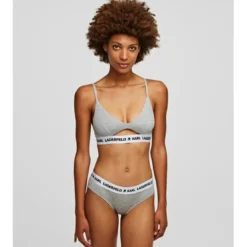 Karl LagerfeldSoutien-gorge triangle sans armatures logote - Gris- KARL LAGERFELD