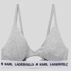 Karl LagerfeldSoutien-gorge triangle sans armatures logote - Gris- KARL LAGERFELD