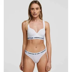 Karl LagerfeldSoutien-gorge rembourré sans armatures logoté - Blanc - Karl Lagerfeld