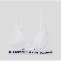 Karl LagerfeldSoutien-gorge triangle sans armatures logoté - Blanc - Karl Lagerfeld