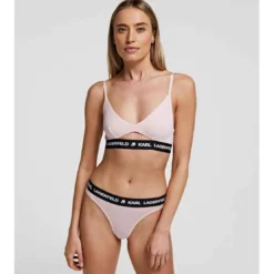 Karl LagerfeldSoutien-gorge triangle sans armatures logoté - Rose - Karl Lagerfeld