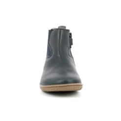 KickersBoots enfant VERMILLON Bleu marine en cuir