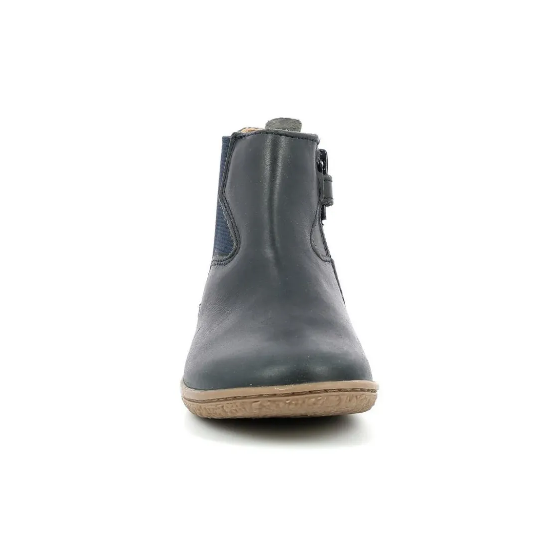 KickersBoots enfant VERMILLON Bleu marine en cuir