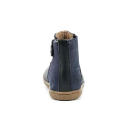 KickersBoots enfant VERMILLON Bleu marine en cuir