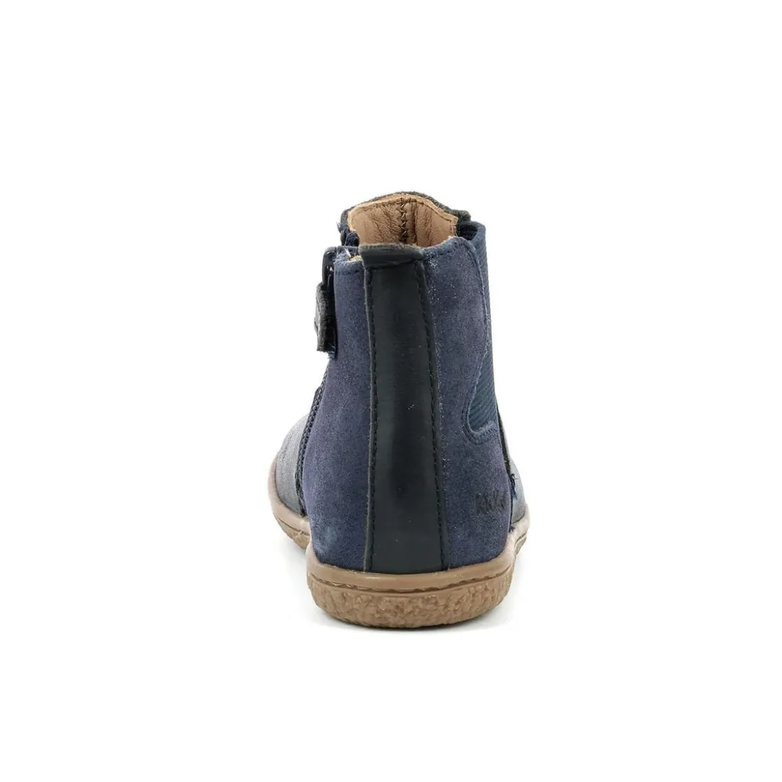 KickersBoots enfant VERMILLON Bleu marine en cuir