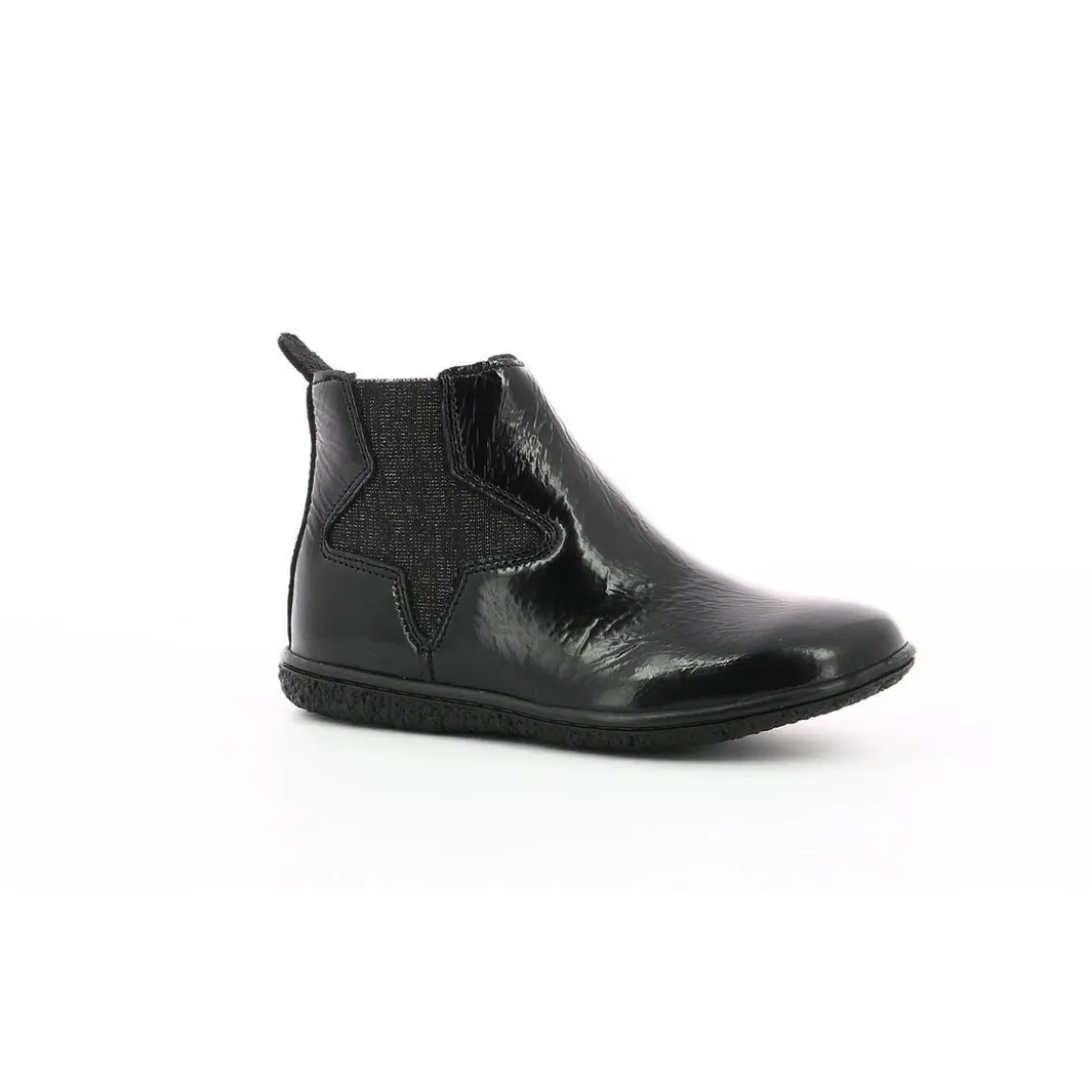 KickersBoots enfant VERMILLON Noir en cuir
