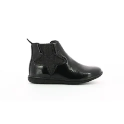 KickersBoots enfant VERMILLON Noir en cuir