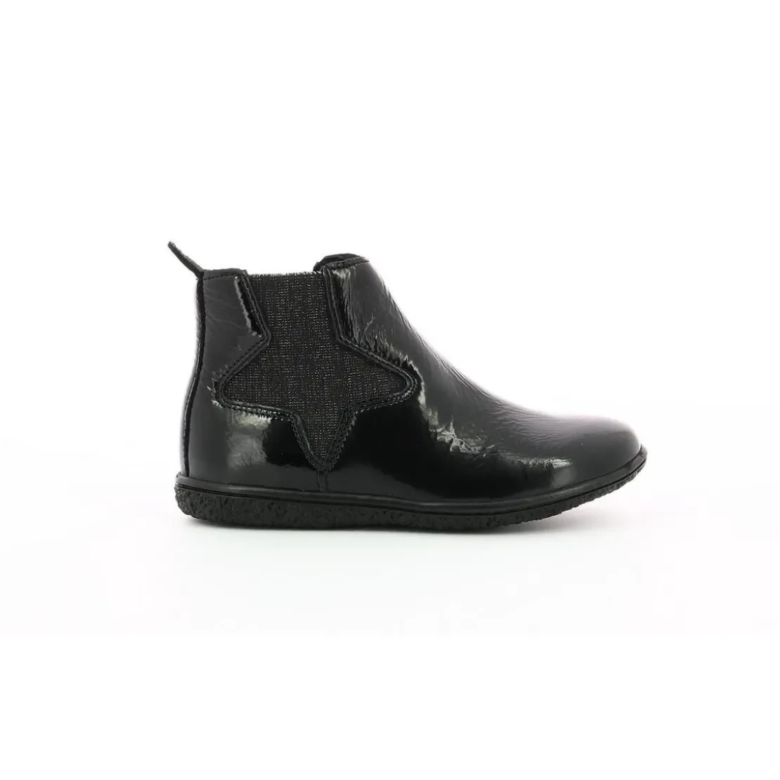KickersBoots enfant VERMILLON Noir en cuir