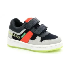 KickersSneakers Bas Garcon BISCKOTO bleu en cuir