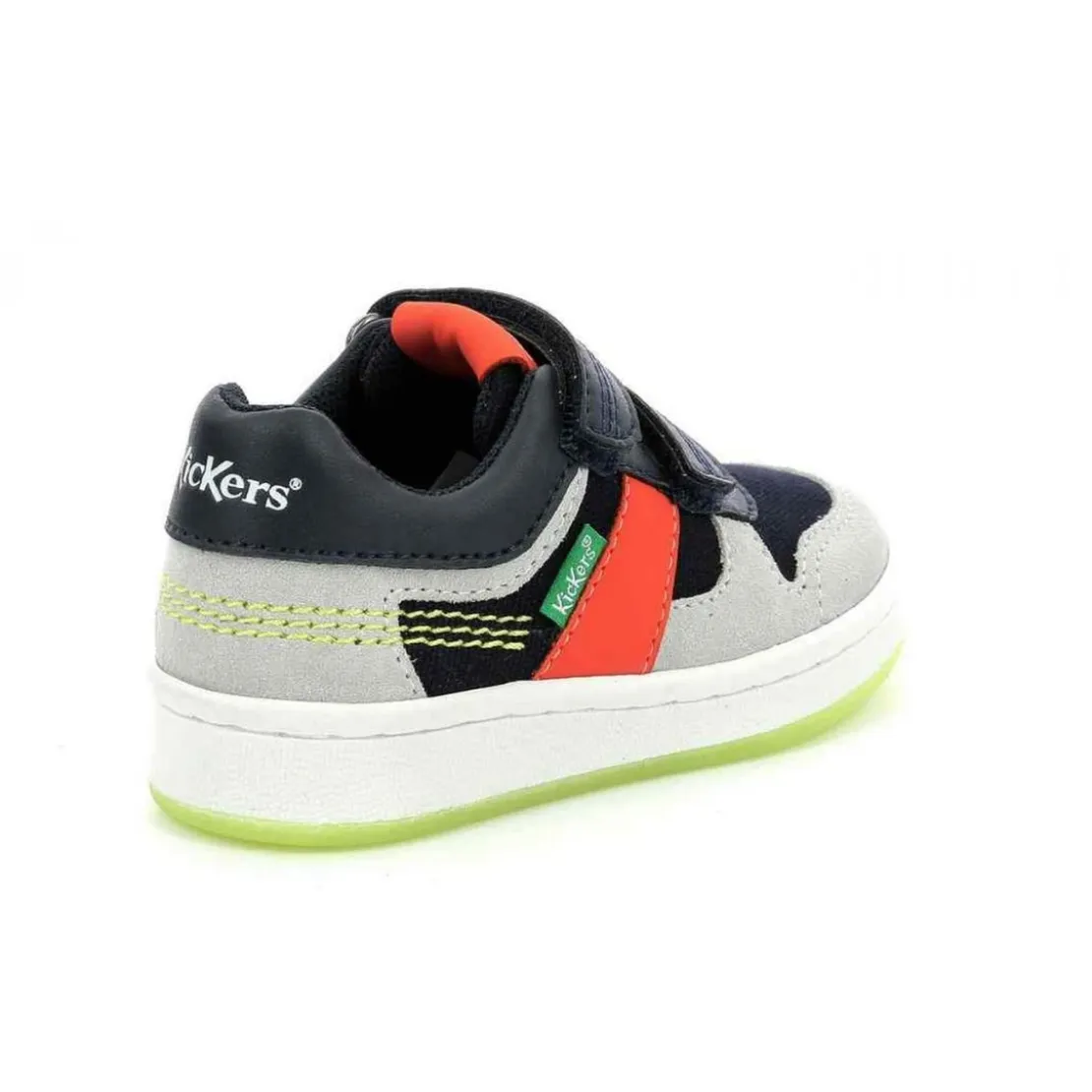 KickersSneakers Bas Garcon BISCKOTO bleu en cuir