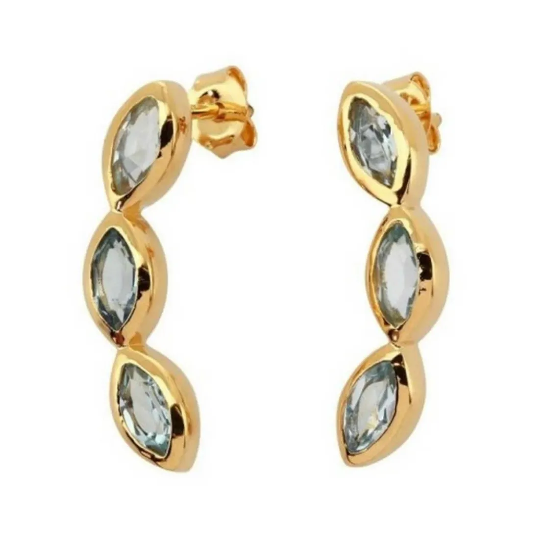 Kosma ParisBoucles d'oreilles Kosma Paris - Collection Kira Doré & Topaze Bleu