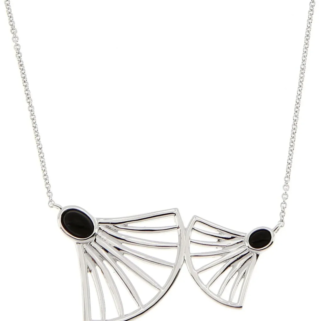 Kosma ParisCollier et pendentif Kosma Arielle BNS08176-ARGENT - Métal Argenté & Onyx Noir Femme