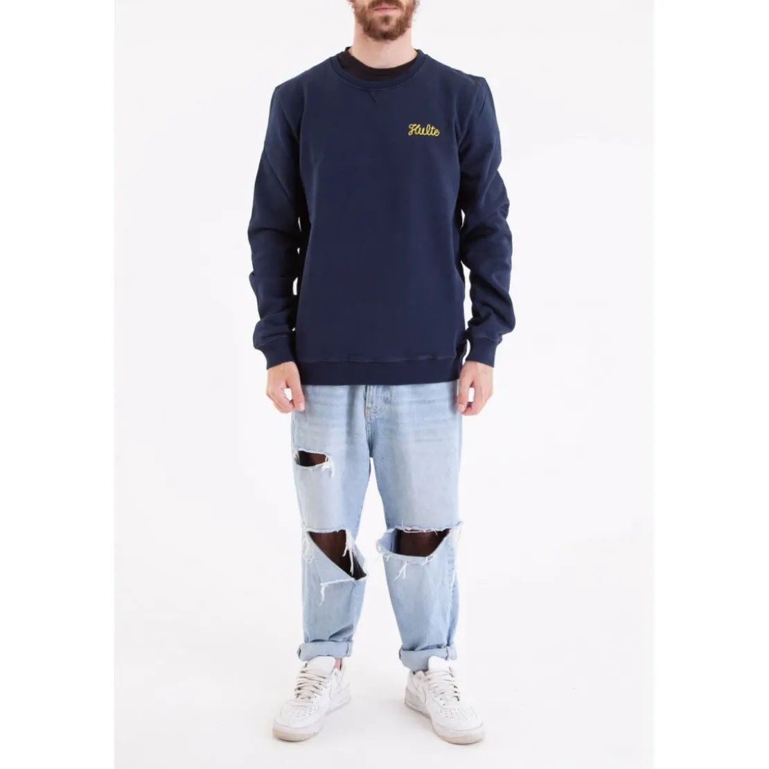 KulteSweatshirt CORPO SCRIPT - Bleu marineen coton