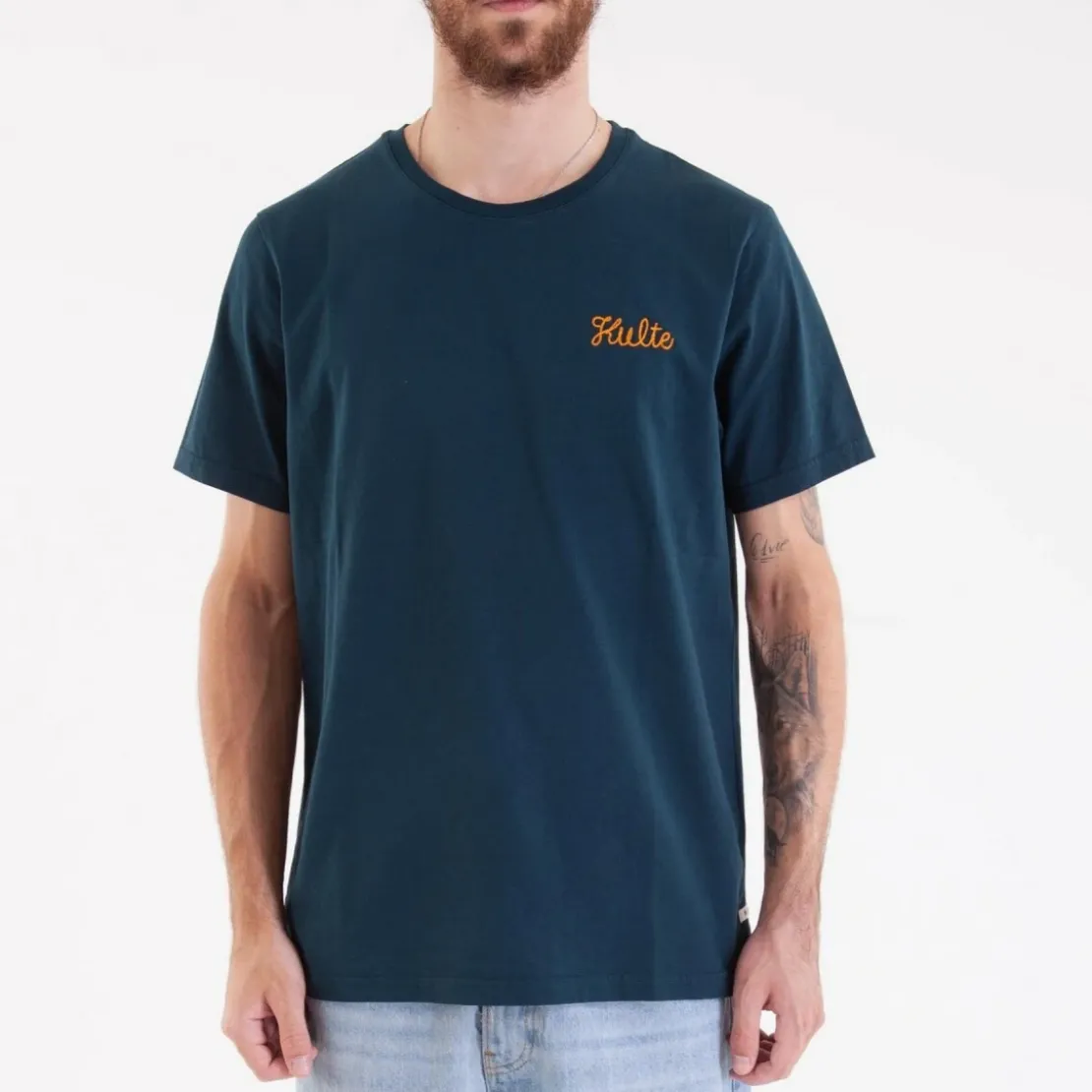 KulteTee-shirt CORPO SCRIPT - Bleu canarden coton