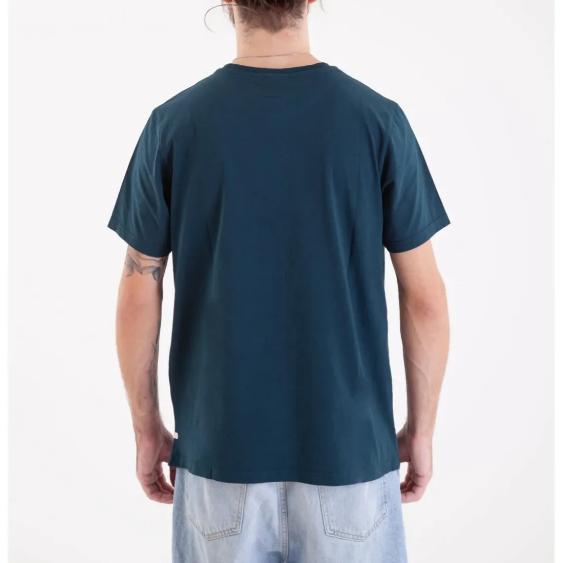 KulteTee-shirt CORPO SCRIPT - Bleu canarden coton