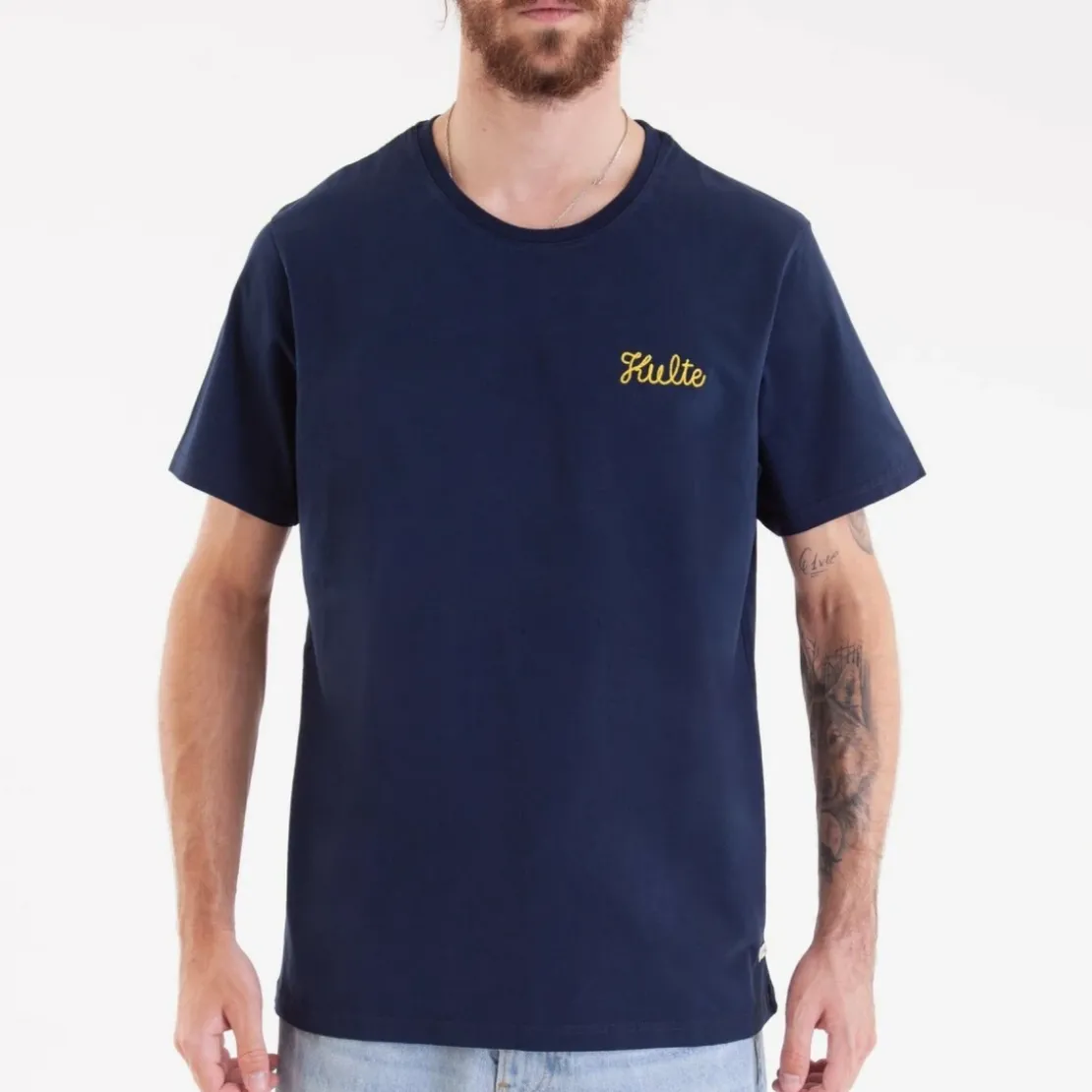 KulteTee-shirt CORPO SCRIPT - Bleu marineen coton