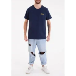 KulteTee-shirt CORPO SCRIPT - Bleu marineen coton