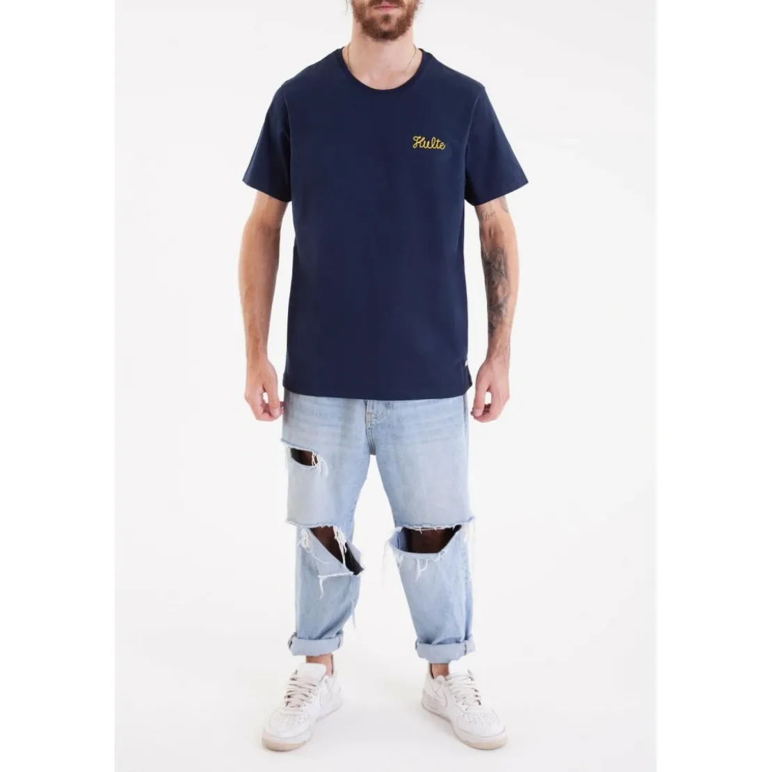KulteTee-shirt CORPO SCRIPT - Bleu marineen coton