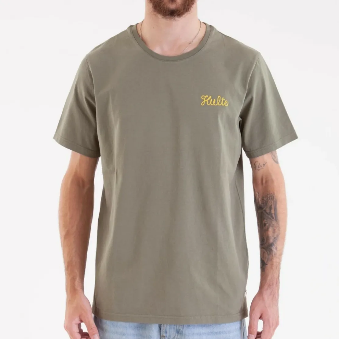 KulteTee-shirt CORPO SCRIPT - Kakien coton