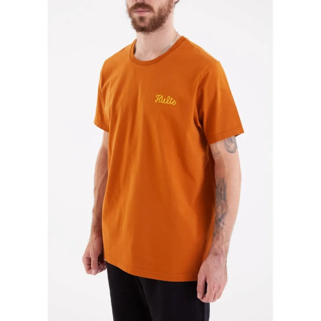 KulteTee-shirt CORPO SCRIPT - Ocre en coton