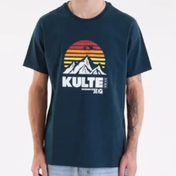KulteTee-shirt NAGANO - Bleu canarden coton
