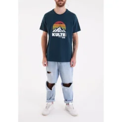 KulteTee-shirt NAGANO - Bleu canarden coton