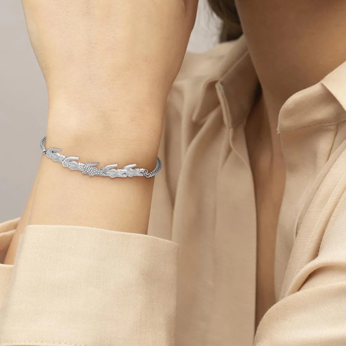 LacosteBracelet Femme Lacoste Crocodile - 2040509 Acier Argent