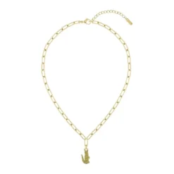 LacosteCollier Femme Lacoste Crocodile - 2040362 Acier Doré Ajustable Circonference Interieure 457 Mm