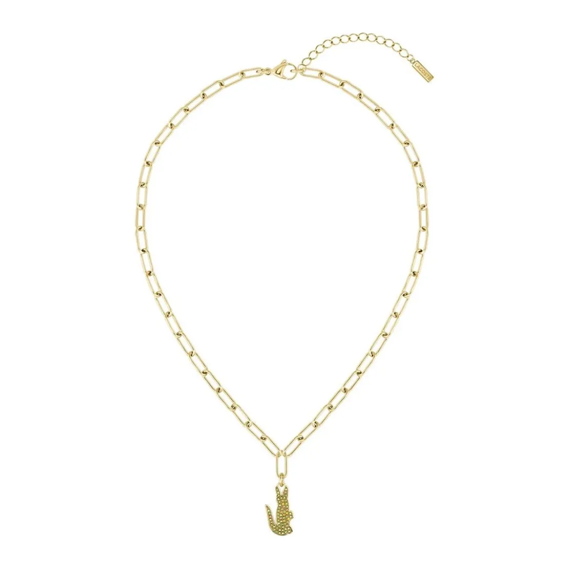 LacosteCollier Femme Lacoste Crocodile - 2040362 Acier Doré Ajustable Circonference Interieure 457 Mm