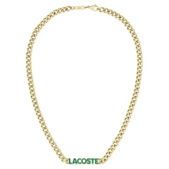 LacosteCollier Homme Lacoste Script - 2040475 Acier Doré, Vert