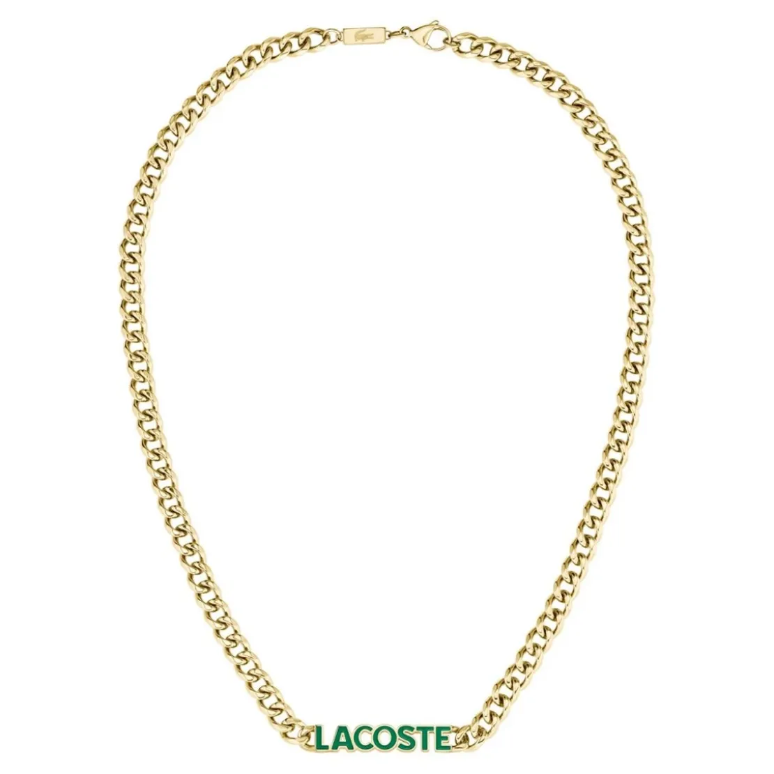 LacosteCollier Homme Lacoste Script - 2040475 Acier Doré, Vert
