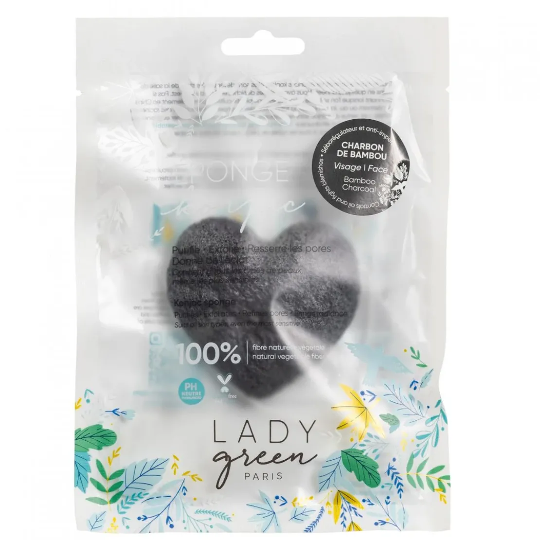 Lady GreenEponge Konjac Charbon De Bambou Visage
