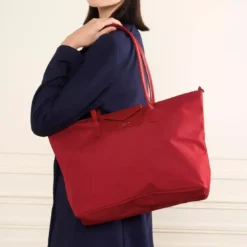 Lancaster MaroquinerieCabas Epaule Rouge Zippé Taille L SMART KBA - Lancaster en tissu